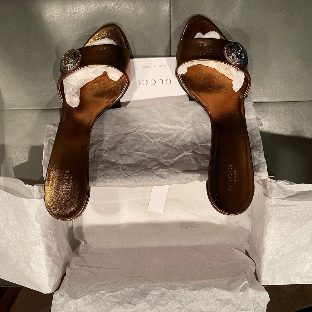 Gucci Mid-Heel Vintage Slide Sandal New in Box. MAKE AN OFFER!